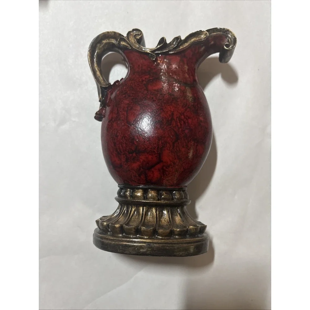 Vintage Richard Ward Winchester Mantel Clock Victorian Pitcher Red EUC